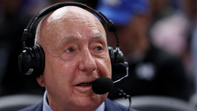 INDIANAPOLIS, INDIANA - NOVEMBER 15: ESPN analyst Dick Vitale calls the game between the Kentucky Wildcats and the Michigan State Spartans during the Champions Classic at Gainbridge Fieldhouse on November 15, 2022 in Indianapolis, Indiana.