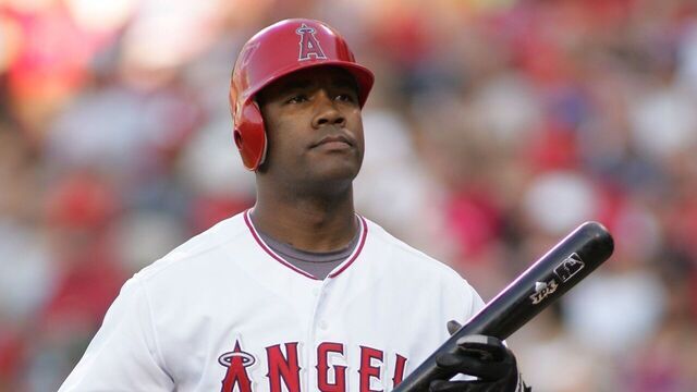 ANAHEIM, CA - July 05: Garret Anderson of the Los Angeles Angels of Anaheim bats during the game against the Toronto Blue Jays at Angel Stadium in Anaheim, California on July 05, 2008. The Blue Jays defeated the Angels 7-5.