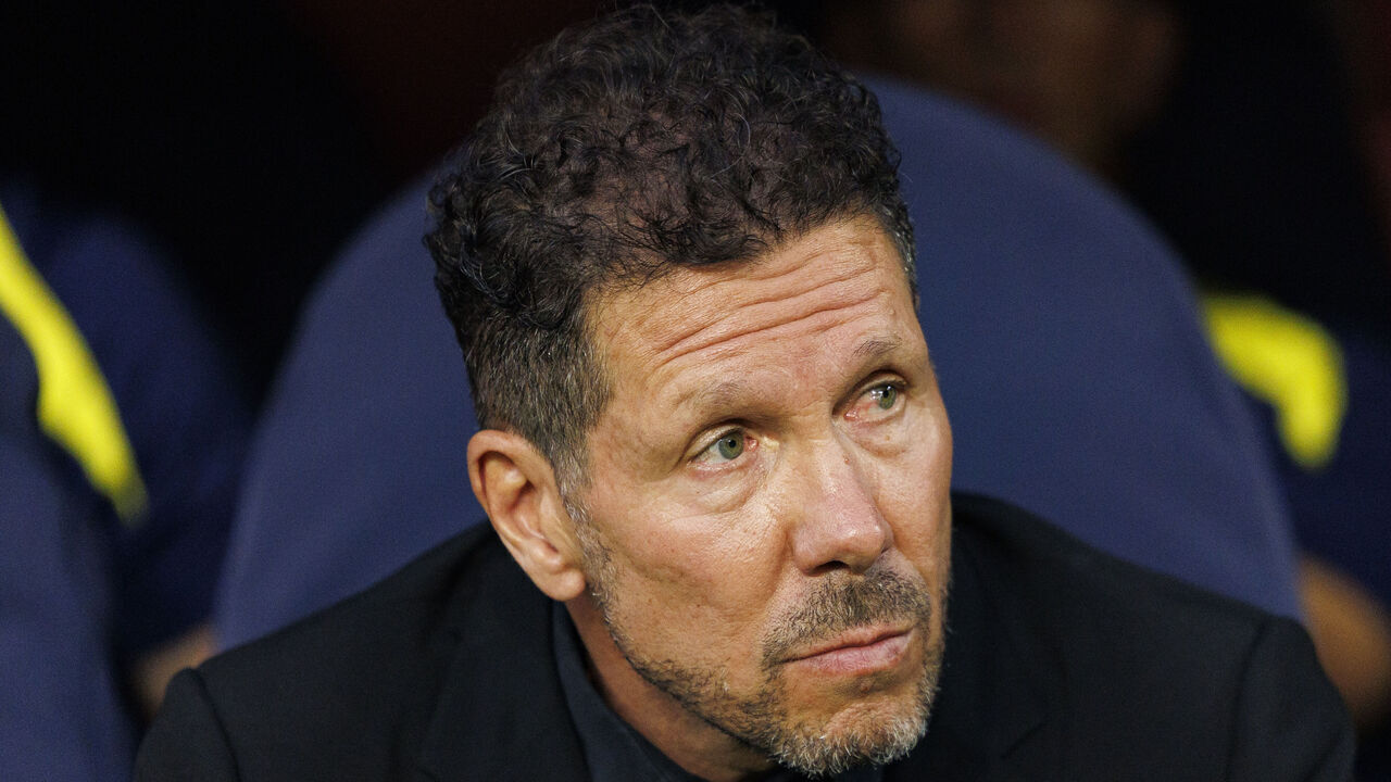 SEVILLE, SPAIN - APRIL 18: Atletico de Madrid Head Coach Diego Simeone looks on prior to the Copa Del Rey Final match between Real Sociedad and Atletico de Madrid at Estadio de La Cartuja on April 18, 2026 in Seville, Spain.