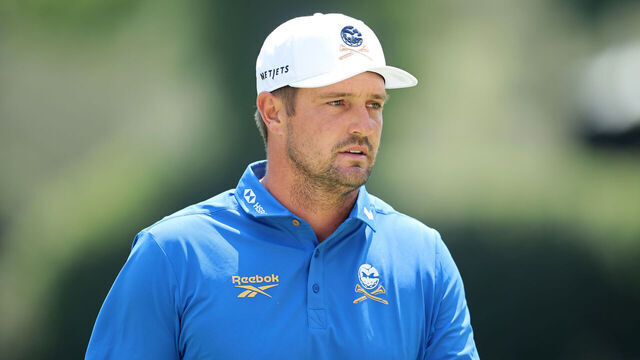 MEXICO CITY, MEXICO - APRIL 16: Bryson DeChambeau of Crushers GC looks on from second green during day one of LIV Golf Mexico City at Club de Golf Chapultepec on April 16, 2026 in Mexico City.