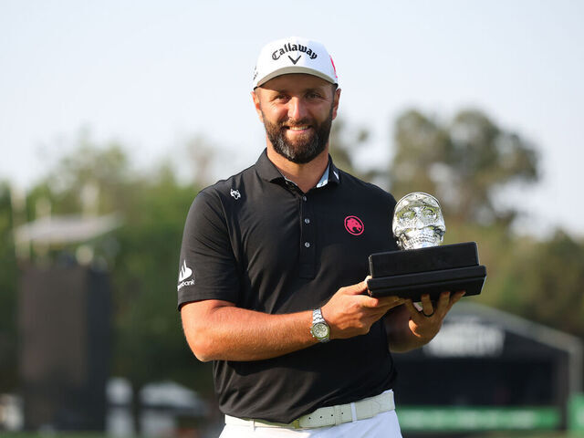 MEXICO CITY, MEXICO - APRIL 19: Jon Rahm of Legion XIII poses for a photo with the trophy after winning the final round of LIV Golf Mexico City at Club de Golf Chapultepec on April 19, 2026 in Mexico City.