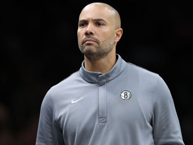 NEW YORK, NEW YORK - APRIL 07: Head coach Jordi Fernandez of the Brooklyn Nets during the fourth quarter against the Milwaukee Bucks at Barclays Center on April 07, 2026 in New York City.