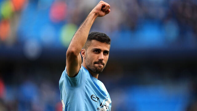Manchester City's Rodri salutes the fans following the Premier League match at the Etihad Stadium, Manchester. Picture date: Sunday April 19, 2026.