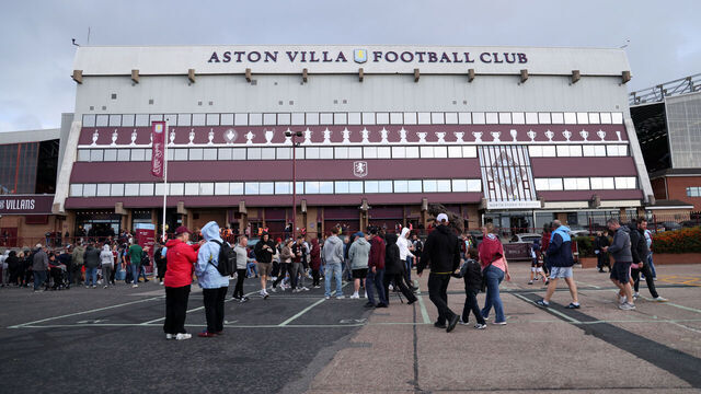 BIRMINGHAM, ENGLAND - AUGUST 31: General view outside the North Stand at the stadium ahead of the Premier League match between Aston Villa and Crystal Palace at Villa Park on August 31, 2025 in Birmingham, England.