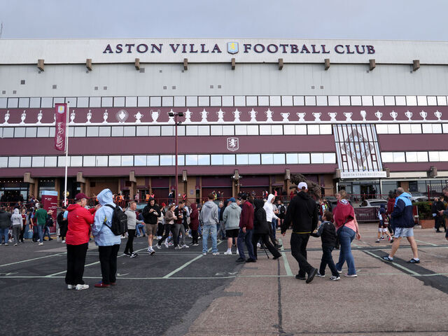 BIRMINGHAM, ENGLAND - AUGUST 31: General view outside the North Stand at the stadium ahead of the Premier League match between Aston Villa and Crystal Palace at Villa Park on August 31, 2025 in Birmingham, England.