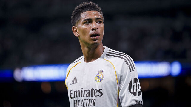 MADRID, SPAIN - APRIL 21: Jude Bellingham of Real Madrid CF gestures during the Spanish League, LaLiga EA Sports, football match played between Real Madrid CF and Deportivo Alaves at Bernabeu stadium on April 21, 2026, in Madrid, Spain.
