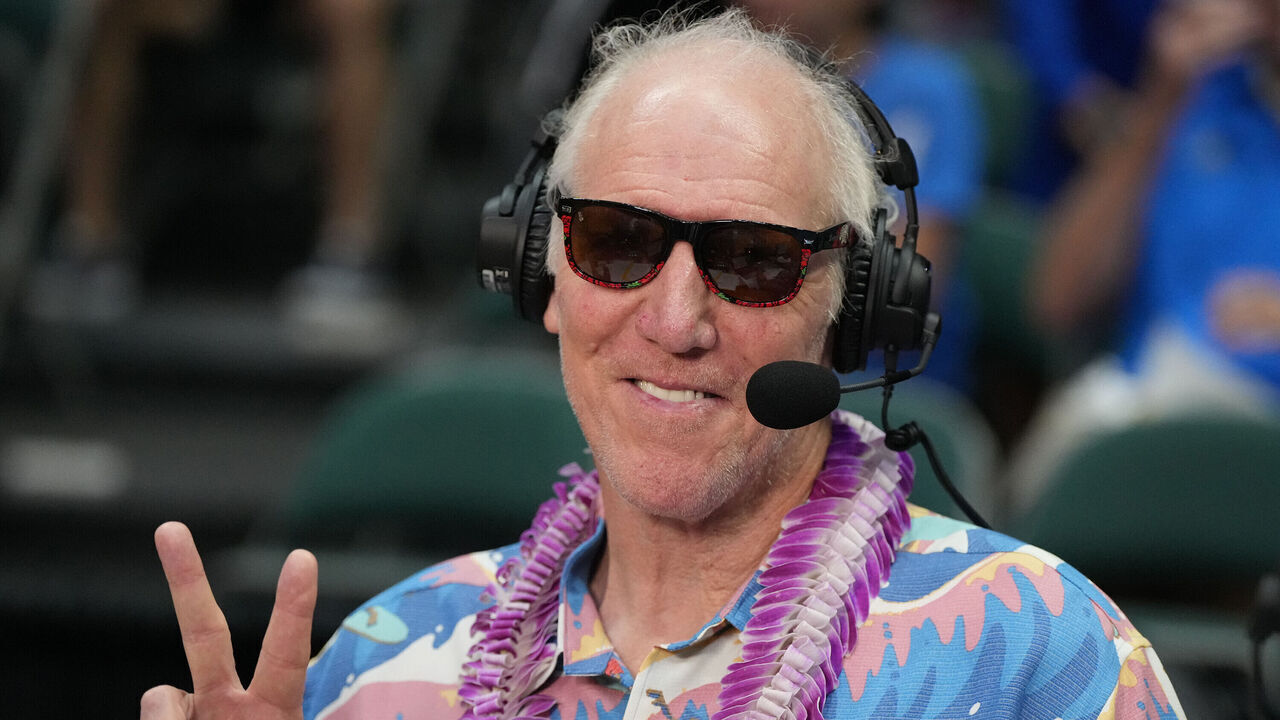 HONOLULU, HI - NOVEMBER 21: ESPN college basketball announcer Bill Walton poses for a photo during a college basketball game between the Syracuse Orange and the Gonzaga Bulldogs on day two of the Allstate Maui Invitational at the SimpliFi Arena at Stan Sheriff Center on November 21, 2023 in Honolulu, Hawaii.