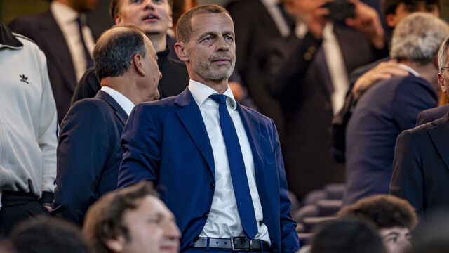 MADRID, SPAIN - APRIL 7: Aleksander Ceferin, President of UEFA, is seen in attendance prior to the UEFA Champions League 2025/26 Quarter-Final First Leg match between Real Madrid CF and FC Bayern Munchen at Estadio Santiago Bernabeu on April 7, 2026 in Madrid, Spain.