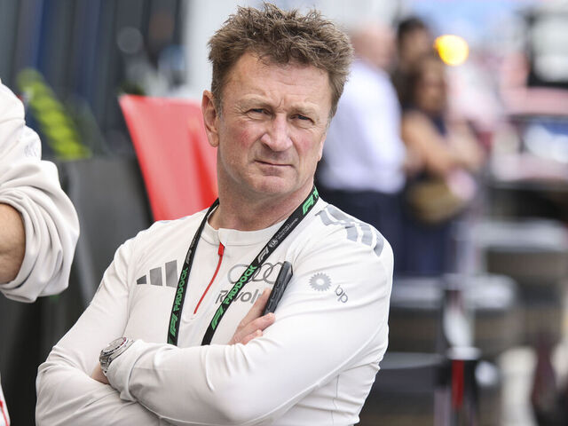 Allan McNish of the Audi F1 Team is seen ahead of the Australian Grand Prix for the 2026 Formula 1 World Championship at the Albert Park Circuit in Melbourne, Australia, from March 5 to 8, 2026.