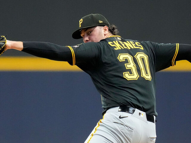 MILWAUKEE, WISCONSIN - APRIL 24: Paul Skenes #30 of the Pittsburgh Pirates throws a pitch in the first inning against the Milwaukee Brewers at American Family Field on April 24, 2026 in Milwaukee, Wisconsin.