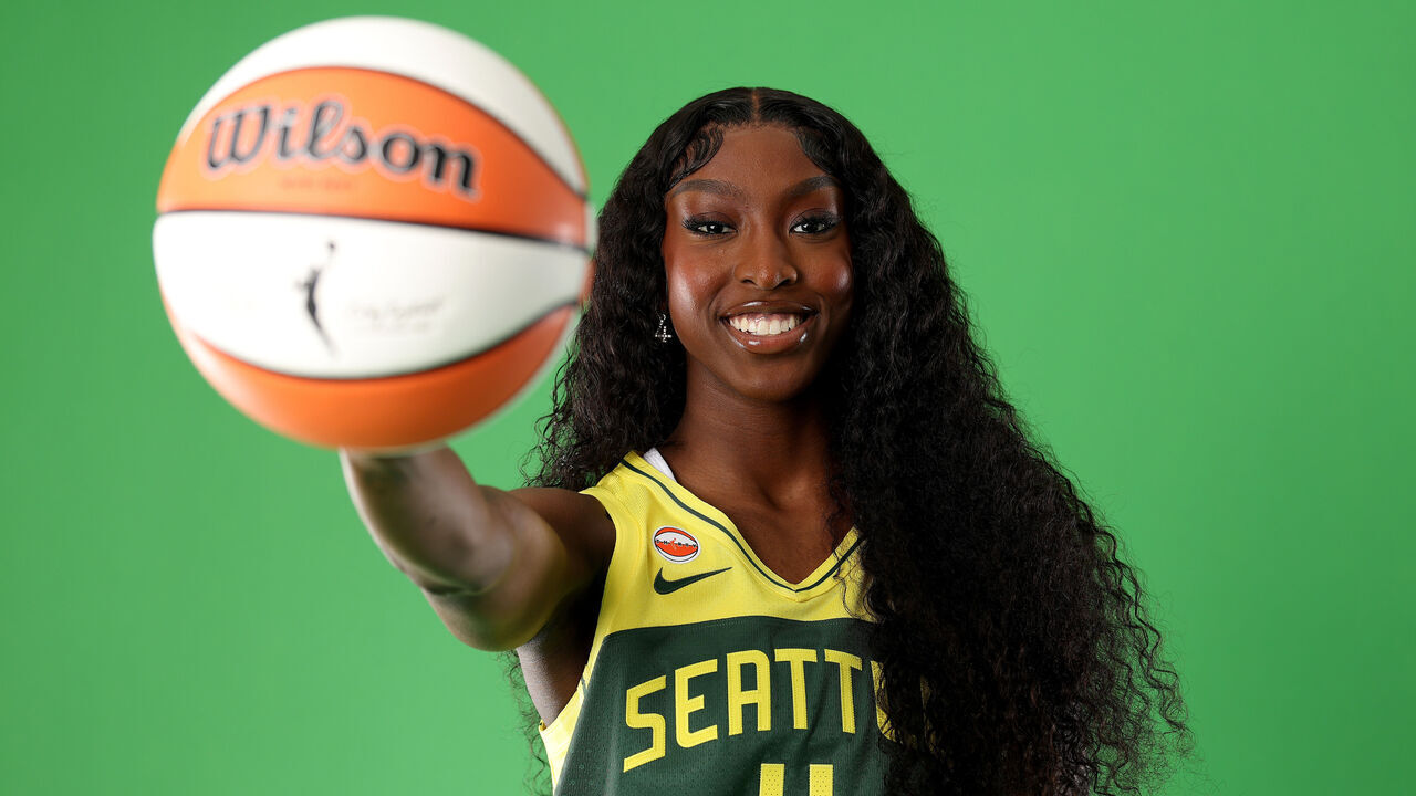 SEATTLE, WASHINGTON - APRIL 22: Flau'jae Johnson #4 of the Seattle Storm poses for a portrait during media day at BECU Storm Center for Basketball Performance on April 22, 2026 in Seattle, Washington.