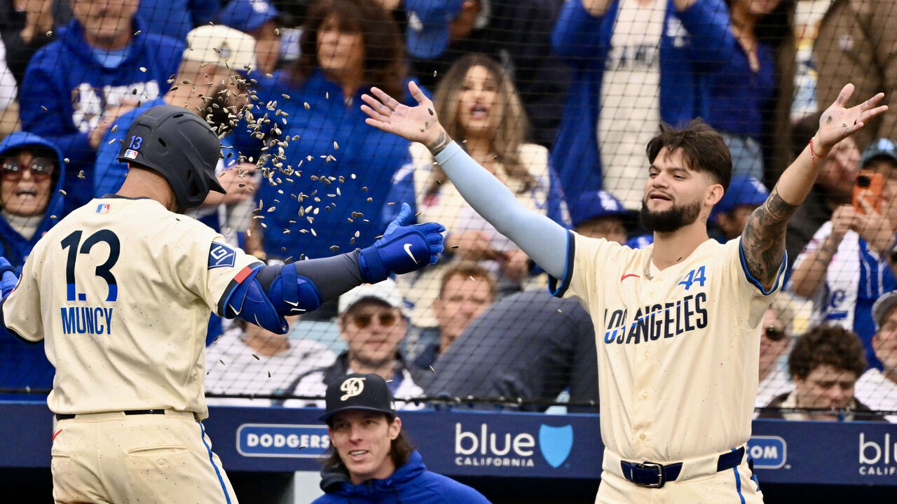 Los Angeles, CA - April 25: in the xxx inning of a baseball game at Dodger Stadium in Los Angeles on Saturday, April 25, 2026.