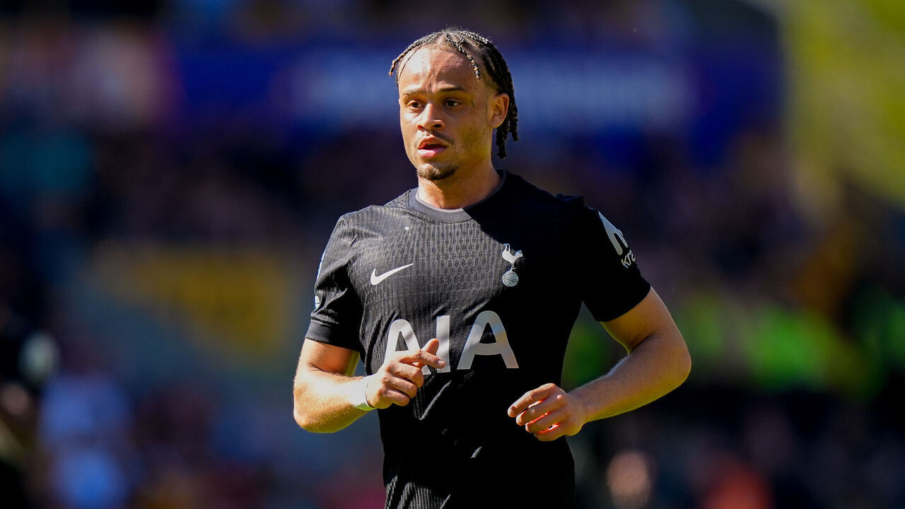 Xavi Simons of Tottenham Hotspur during the Premier League match between Wolverhampton Wanderers and Tottenham Hotspur at Molineux in Wolverhampton, United Kingdom, on April 25, 2026.