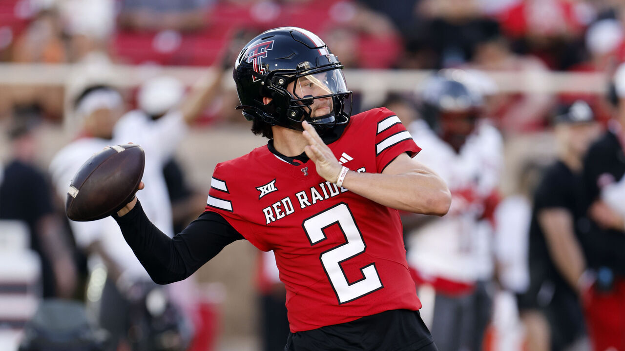 LUBBOCK, TEXAS - APRIL 17: Brendan Sorsby #2 of the Texas Tech Red Raiders passes during the Texas Tech Spring Game at Jones AT&T Stadium on April 17, 2026 in Lubbock, Texas.