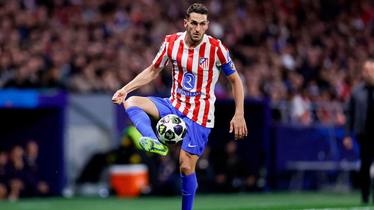 Madrid, Spain - April 14: Koke of Atletico Madrid controls the ball during the UEFA Champions League 2025/26 Quarter-Final Second Leg match between Club Atlético de Madrid and FC Barcelona at Riyadh Air Metropolitano on April 14, 2026 in Madrid, Spain.