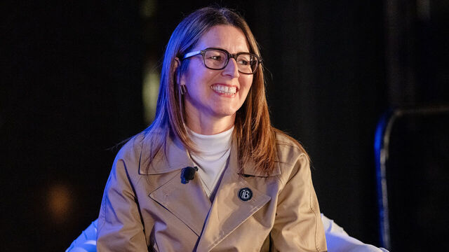 SEATTLE, WASHINGTON - APRIL 15: Bay FC CEO Stacy Johns speaks onstage during the 2026 SheBelieves Summit at Victory Hall on April 15, 2026 in Seattle, Washington.