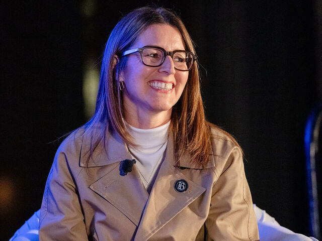 SEATTLE, WASHINGTON - APRIL 15: Bay FC CEO Stacy Johns speaks onstage during the 2026 SheBelieves Summit at Victory Hall on April 15, 2026 in Seattle, Washington.