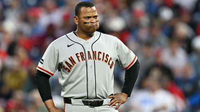 PHILADELPHIA, PA - APRIL 28: San Francisco Giants designated hitter Rafael Devers #16 looks on during the game between the Philadelphia Phillies and the San Francisco Giants on April 28th, 2026 at Citizens Bank Park in Philadelphia, PA.