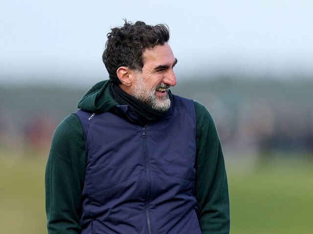 ST ANDREWS, SCOTLAND - OCTOBER 05: Yasir Al-Rumayyan, Governor of Saudi Arabia's Public Investment Fund laughs on the 12th hole during the Final Round on day four of the Alfred Dunhill Links Championship 2025 at The Old Course on October 05, 2025 in St Andrews, Scotland.