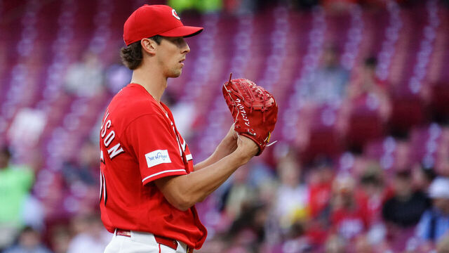 CINCINNATI, OH - APRIL 29: Brandon Williamson #55 of the Cincinnati Reds pitches during the game between the Colorado Rockies and the Cincinnati Reds at Great American Ball Park on Wednesday, April 29, 2026 in Cincinnati, Ohio.