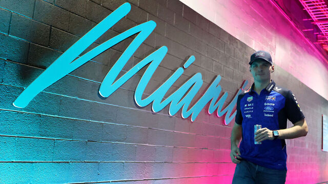 MIAMI, FLORIDA - APRIL 30: Max Verstappen of the Netherlands and Oracle Red Bull Racing walks in the Paddock during previews ahead of the F1 Grand Prix of Miami at Miami International Autodrome on April 30, 2026 in Miami, Florida.