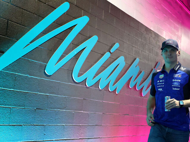MIAMI, FLORIDA - APRIL 30: Max Verstappen of the Netherlands and Oracle Red Bull Racing walks in the Paddock during previews ahead of the F1 Grand Prix of Miami at Miami International Autodrome on April 30, 2026 in Miami, Florida.