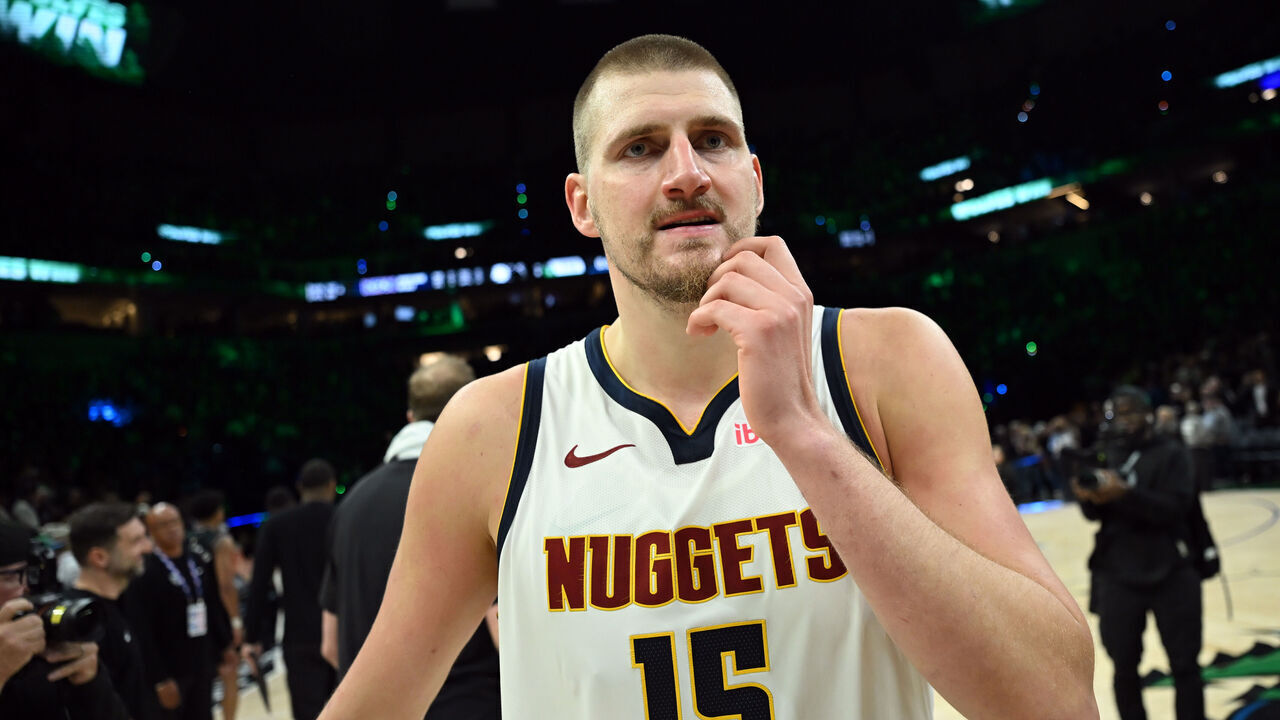 MINNEAPOLIS, MINNESOTA - APRIL 30: Nikola Jokic #15 of the Denver Nuggets walks off the court after being defeated by the Minnesota Timberwolves 110-98 in Game Six of the First Round of the NBA Western Conference Playoffs at Target Center on April 30, 2026 in Minneapolis, Minnesota.