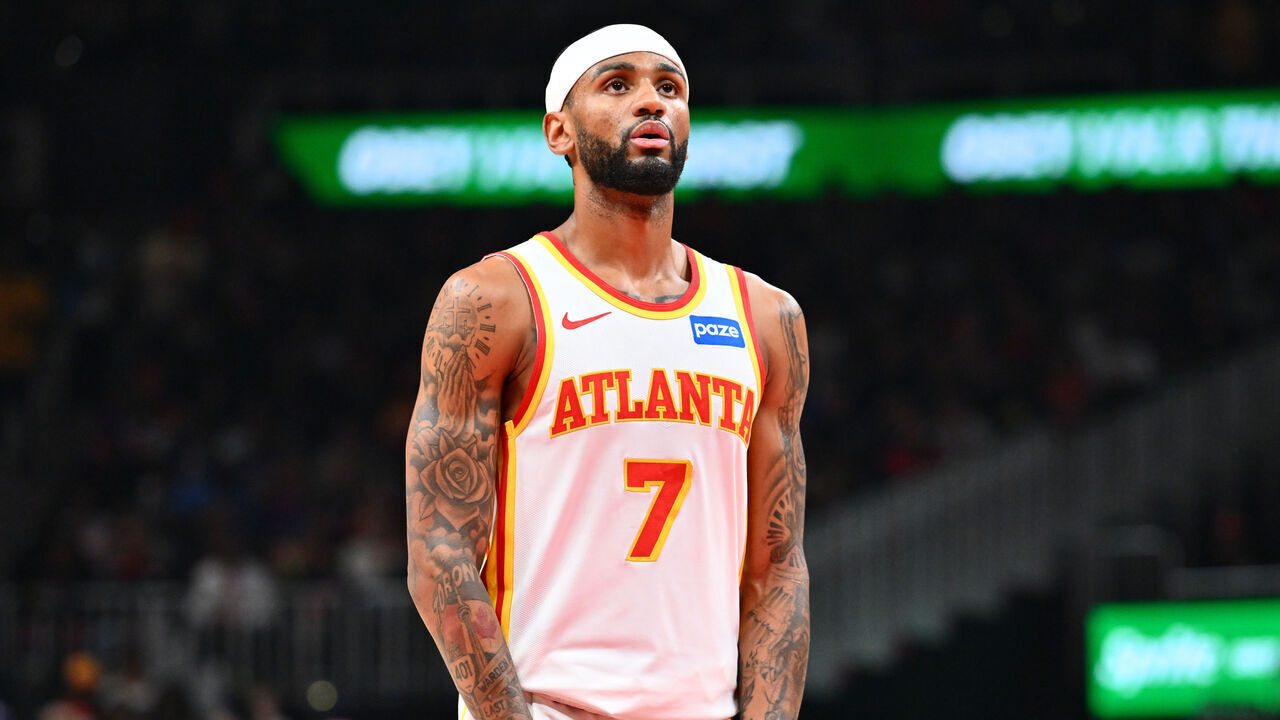 ATLANTA, GA - APRIL 30: Nickeil Alexander-Walker #7 of the Atlanta Hawks prepares to shoot a free throw during the game against the New York Knicks during Round One Game Six of the 2026 NBA Playoffs on April 30, 2026 at State Farm Arena in Atlanta, Georgia. NOTE TO USER: User expressly acknowledges and agrees that, by downloading and/or using this Photograph, user is consenting to the terms and conditions of the Getty Images License Agreement. Mandatory Copyright Notice: Copyright 2026 NBAE