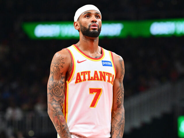 ATLANTA, GA - APRIL 30: Nickeil Alexander-Walker #7 of the Atlanta Hawks prepares to shoot a free throw during the game against the New York Knicks during Round One Game Six of the 2026 NBA Playoffs on April 30, 2026 at State Farm Arena in Atlanta, Georgia. NOTE TO USER: User expressly acknowledges and agrees that, by downloading and/or using this Photograph, user is consenting to the terms and conditions of the Getty Images License Agreement. Mandatory Copyright Notice: Copyright 2026 NBAE