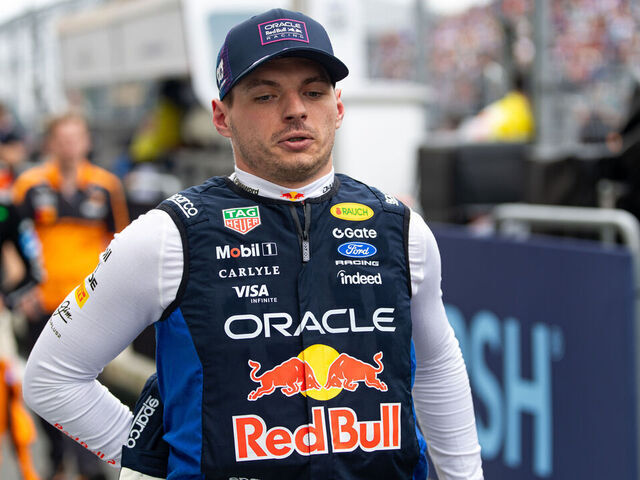 MIAMI, FLORIDA - MAY 3: Max Verstappen of the Netherlands and Oracle Red Bull Racing walks in pit lane during the F1 Grand Prix of Miami at Miami International Autodrome on May 3, 2026 in Miami, United States.