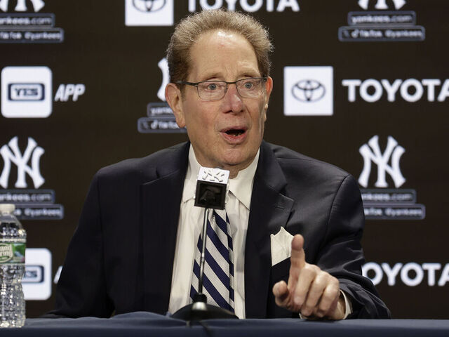 NEW YORK, NEW YORK - APRIL 20: Long time New York Yankees radio broadcaster John Sterling speaks to the media prior to a game against the Tampa Bay Rays at Yankee Stadium on April 20, 2024 in New York City.