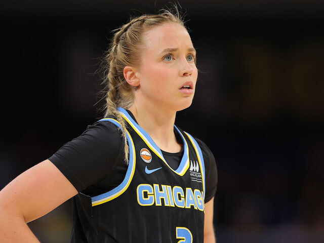 CHICAGO, IL - APRIL 29: Hailey Van Lith #2 of the Chicago Sky looks on during the second half against the Atlanta Dream on April 29, 2026 at Wintrust Arena in Chicago, Illinois.