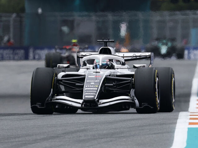 MIAMI, FLORIDA - MAY 03: Sergio Perez of Mexico driving the (11) Cadillac F1 Team MAC-26 Ferrari on track during the F1 Grand Prix of Miami at Miami International Autodrome on May 03, 2026 in Miami, Florida.