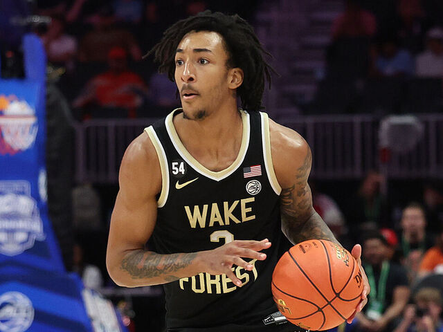 CHARLOTTE, NC - MARCH 11: Wake Forest Demon Deacons guard Juke Harris (2) during the ACC Men's basketball tournament between the Wake Forest Demon Deacons and the Clemson Tigers on March 11, 2026 at the Spectrum Center in Charlotte, N.C.