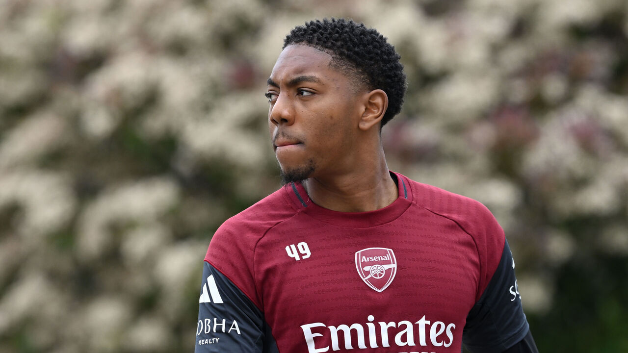 LONDON COLNEY, ENGLAND - MAY 04: Gabriel Magalhaes of Arsenal during the training session ahead of the UEFA Champions League 2025/26 Semi Final Second Leg match between Arsenal FC and Atletico de Madrid at Sobha Realty Training Centre on May 04, 2026 in London Colney, England.