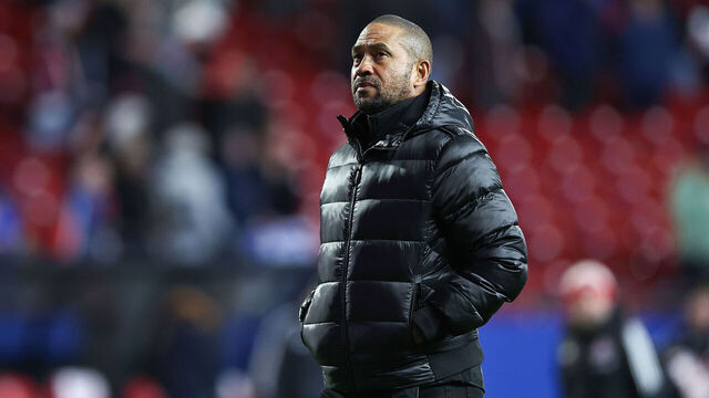 DALLAS, TEXAS - FEBRUARY 21: Head coach of Toronto FC Robin Fraser looks on after a defeat in the match between FC Dallas and Toronto FC at Toyota Stadium on February 21, 2026 in Dallas, United States.