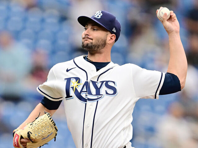 ST PETERSBURG, FLORIDA - MAY 06: Shane McClanahan #18 of the Tampa Bay Rays delivers a pitch in the first inning against the Toronto Blue Jays at Tropicana Field on May 06, 2026 in St Petersburg, Florida.