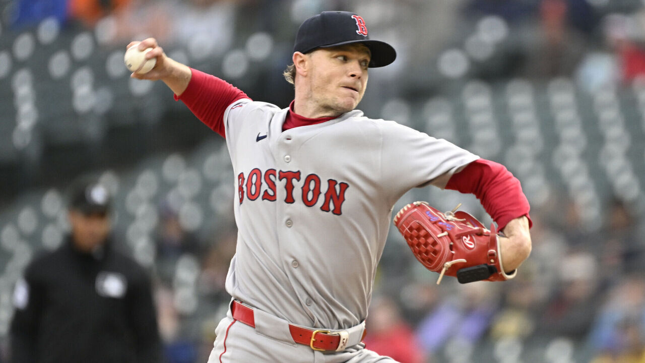 DETROIT, MI - MAY 06: Boston Red Sox starting pitcher Sonny Gray (54) pitching in the second inning during the game between Boston Red Sox and Detroit Tigers on May 6, 2026 at Comerica Park in Detroit, MI