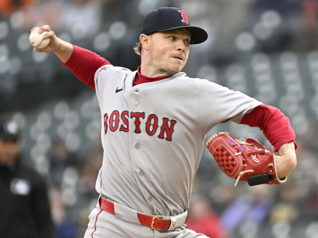 DETROIT, MI - MAY 06: Boston Red Sox starting pitcher Sonny Gray (54) pitching in the second inning during the game between Boston Red Sox and Detroit Tigers on May 6, 2026 at Comerica Park in Detroit, MI