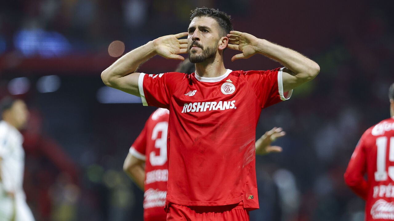 TOLUCA, MEXICO - MAY 06: Joao Dias Paulinho of Toluca celebrates after scoring his team's third goal during the second leg semifinal match between Toluca and Los Angeles FC of the CONCACAF Champions Cup 2026 at Nemesio Diez Stadium on May 06, 2026 in Toluca, Mexico.