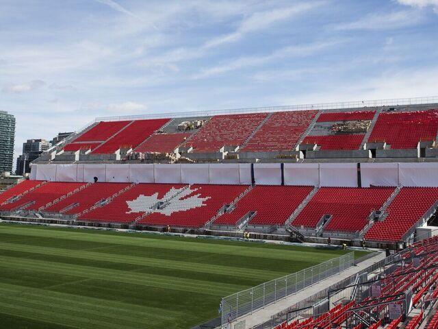TORONTO, ON - APRIL 10: The BMO field is currently in phase I of its renovation plan, which will see the addition of 8,400 seats, new washrooms and concession stands. (Melissa Renwick/Toronto Star via Getty Images)