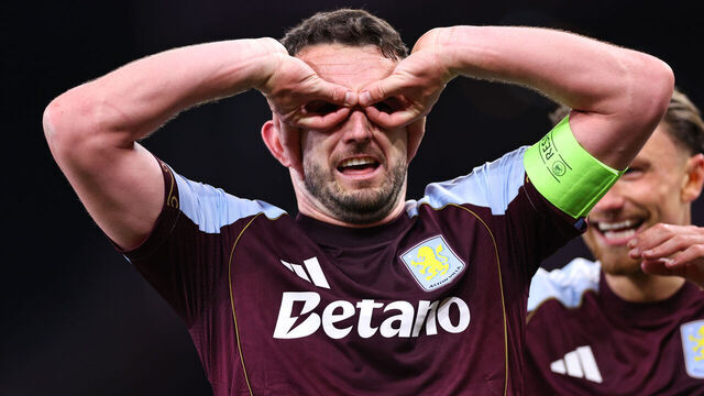 BIRMINGHAM, ENGLAND - MAY 7: John McGinn of Aston Villa celebrates after scoring a goal to make it 4-0 during the UEFA Europa League 2025/26 Semi-Final Second Leg match between Aston Villa FC and Nottingham Forest FC at Villa Park on May 7, 2026 in Birmingham, United Kingdom.