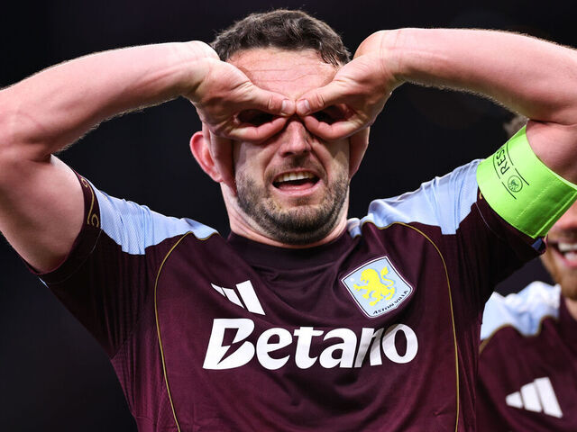 BIRMINGHAM, ENGLAND - MAY 7: John McGinn of Aston Villa celebrates after scoring a goal to make it 4-0 during the UEFA Europa League 2025/26 Semi-Final Second Leg match between Aston Villa FC and Nottingham Forest FC at Villa Park on May 7, 2026 in Birmingham, United Kingdom.