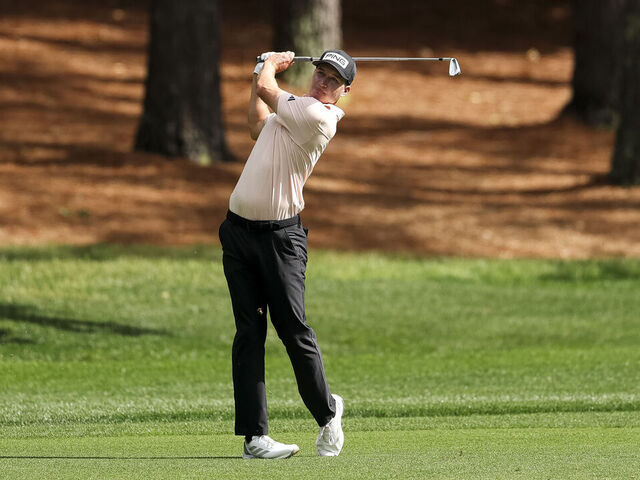 CHARLOTTE, NORTH CAROLINA - MAY 07: Matt McCarty hits an approach shot on the second hole during the first round of the Truist Championship 2026 at Quail Hollow Country Club on May 07, 2026 in Charlotte, North Carolina.
