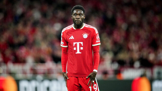 Alphonso Davies (Bayern Munich) looks on during UEFA Champions League Semi final: Bayern Munich and PSG at Allianz Arena, Munich, Germany on May 06 2026.