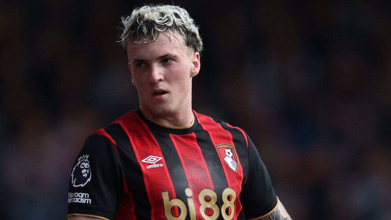 BOURNEMOUTH, ENGLAND - MAY 03: Alex Jimenez of AFC Bournemouth during the Premier League match between Bournemouth and Crystal Palace at Vitality Stadium on May 03, 2026 in Bournemouth, England.