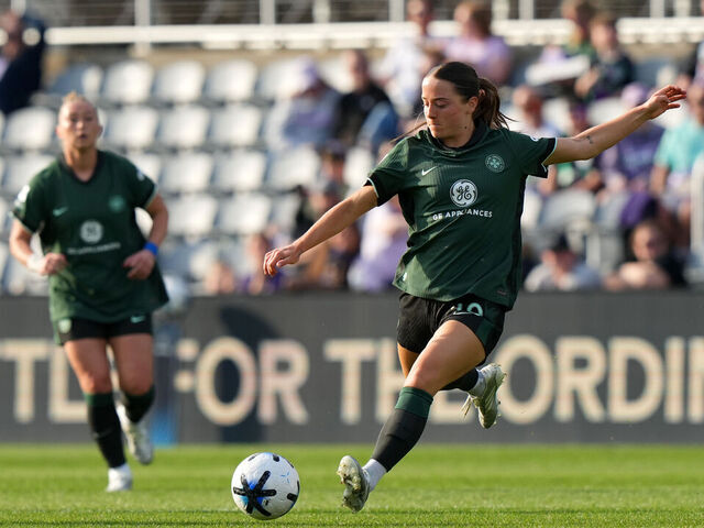 LOUISVILLE, KENTUCKY - MAY 08: Katie O'Kane #20 of Racing Louisville FC shoots during the NWSL match between Racing Louisville FC and Portland Thorns FC at Lynn Family Stadium on May 08, 2026 in Louisville, Kentucky.