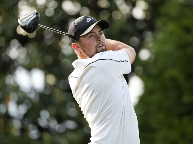 CHARLOTTE, NORTH CAROLINA - MAY 09: Alex Fitzpatrick of England on the 16th tee during the third round of Truist Championship at Quail Hollow Club on May 9, 2026 in Charlotte, North Carolina.