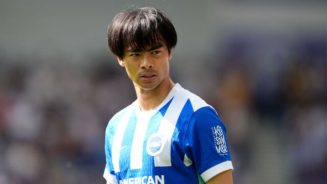 Brighton and Hove Albion's Kaoru Mitoma during the Premier League match at the American Express Stadium, Brighton. Picture date: Saturday May 9, 2026.