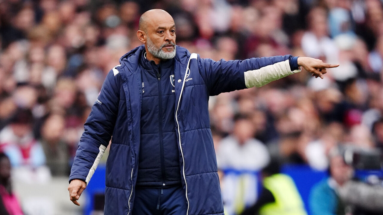 West Ham United manager Nuno Espirito Santo gestures on the touchline during the Premier League match at London Stadium, London. Picture date: Sunday May 10, 2026.